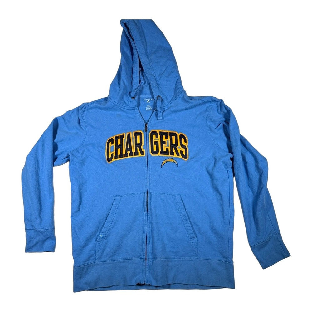 Antigua Los Angeles Chargers‎ Blue Full Zip Hoodie Sweatshirt XXL